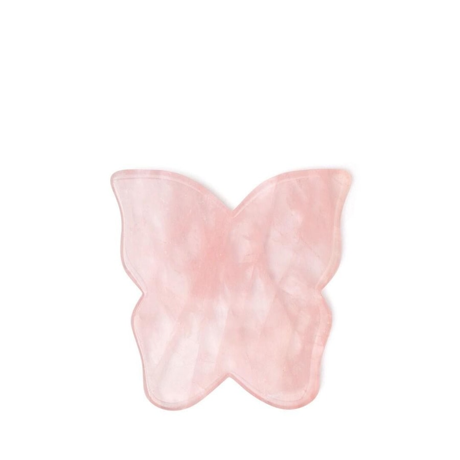 Crystallove Płytka Motylek do masażu twarzy Gua Sha z Kwarcu Różowego Urządzenia do masażu twarzy 1 ct