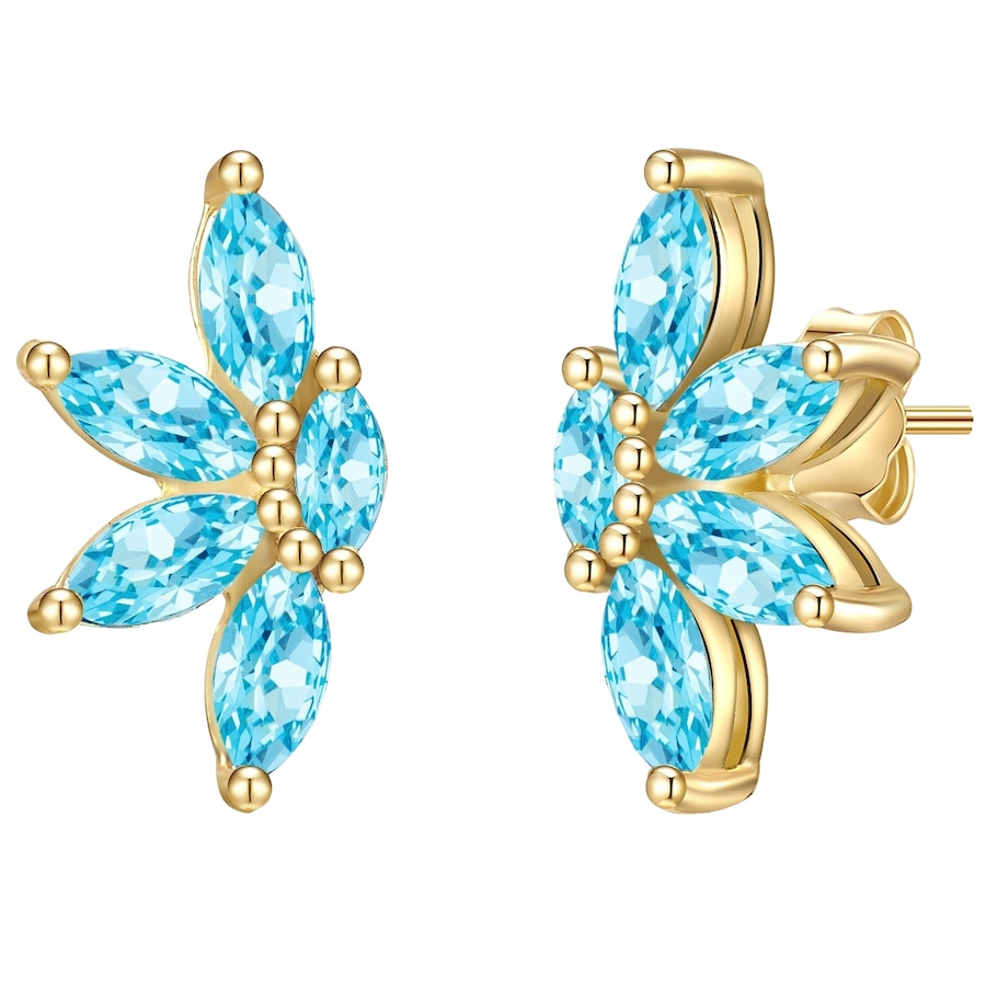 Glanzstücke München Srebrne kolczyki sztyfty srebro wysokiej próby Cyrkonia żółte złoto Kolczyki 1 ct Damski