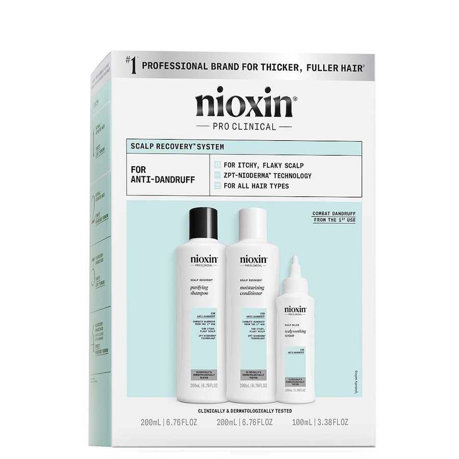 Nioxin Nioxin Scalp Recovery system przeciwłupieżowy i do swędzącej skóry głowy, 200+200+100 ml Zestawy do pielęgnacji włosów 1 ct