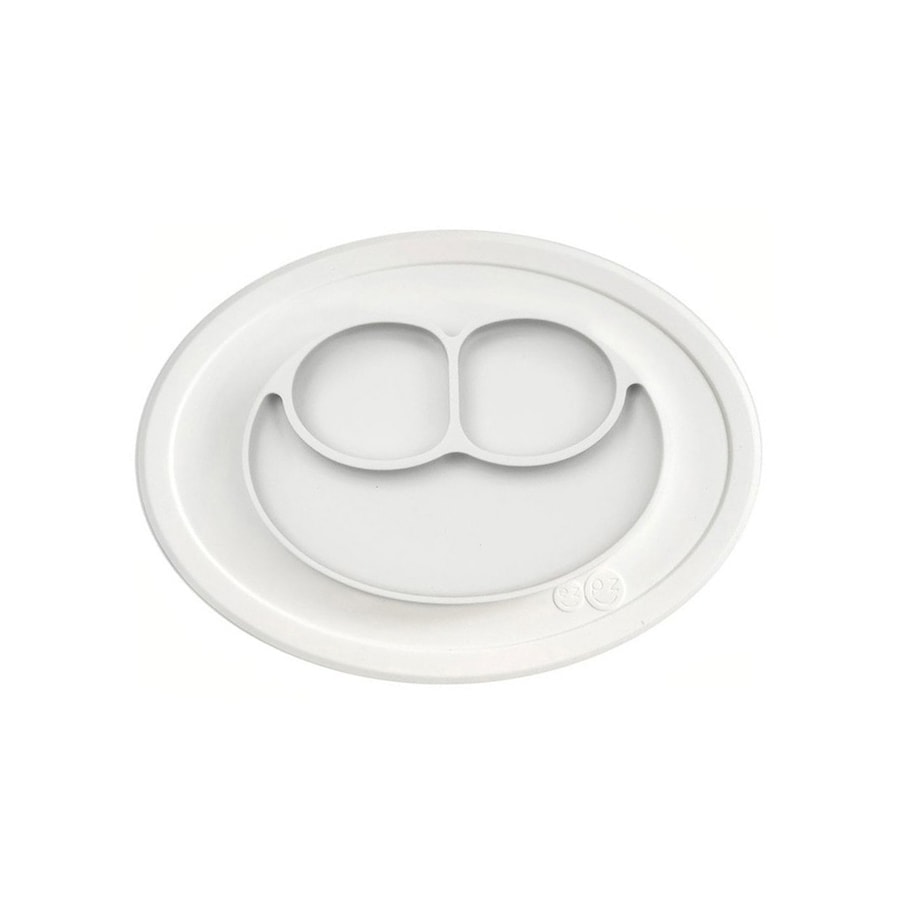 EZPZ EZPZ Silikonowy talerzyk z podkładką mały 2w1 Mini Mat biały Akcesoria 1 ct