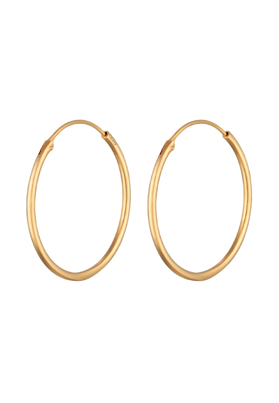 Elli Damskie kolczyki kreole filigranowe Classic ze srebra próby 925 Sterling Silver Kolczyki koła 1 ct