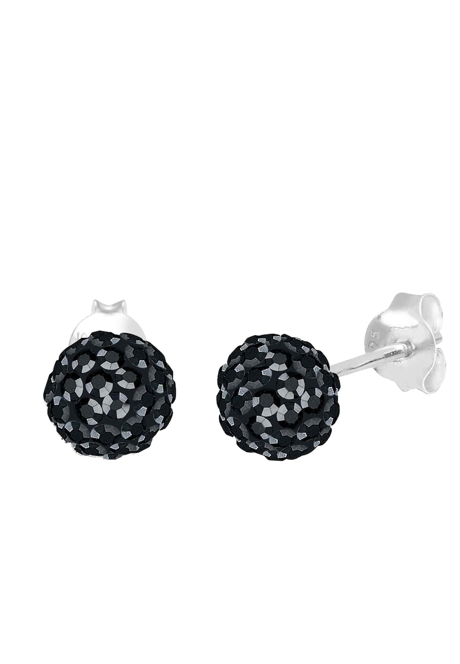 Elli Eleganckie damskie kolczyki kulki z kryształkami ze srebra próby 925 Kolczyki 1 ct Damski