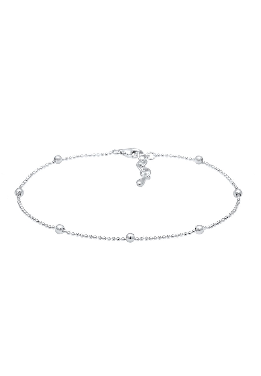 Elli Damska bransoletka na kostkę kula Geo Basic w srebrze próby 925 Sterling Silver Bransoletki na nogę 1 ct Damski
