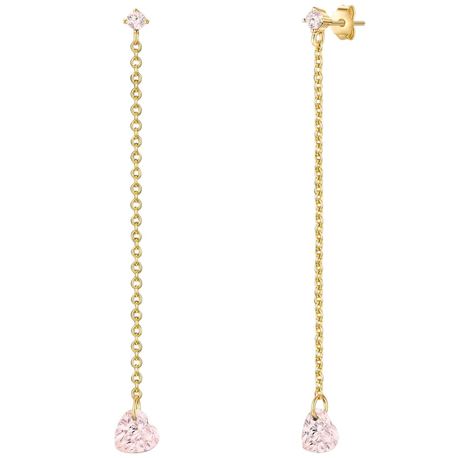 Glanzstücke München Kolczyki Serce z Srebro wysokiej próby w Żółte złoto 1 ct Damski