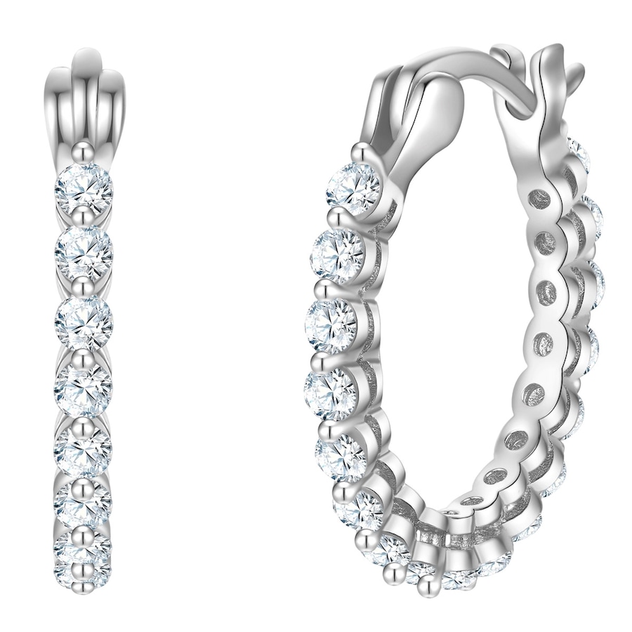 Glanzstücke München Kolczyki z Srebro wysokiej próby w Srebrny Kolczyki koła 1 ct Damski