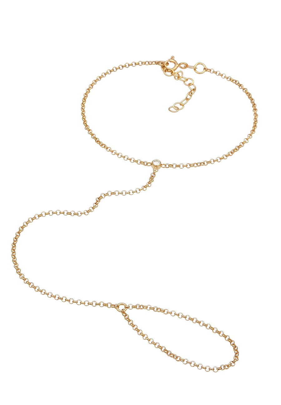 Elli Damski łańcuszek na rękę z kryształkami ze srebra próby 925 Bransoletki 1 ct