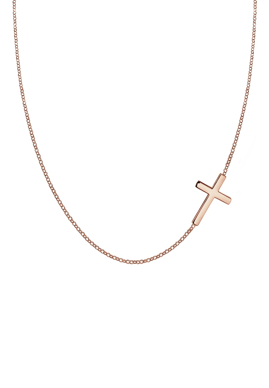 Elli Damski krzyż wisior Religia Basic w pozłacanym srebrze 925 Sterling Silver Naszyjniki 1 ct