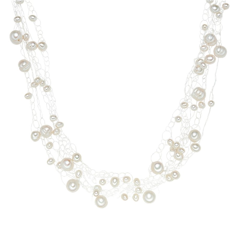 Valero Pearls Naszyjnik z pereł srebro wysokiej próby Perła hodowlana słodkowodna srebrny Naszyjniki 1 ct Damski