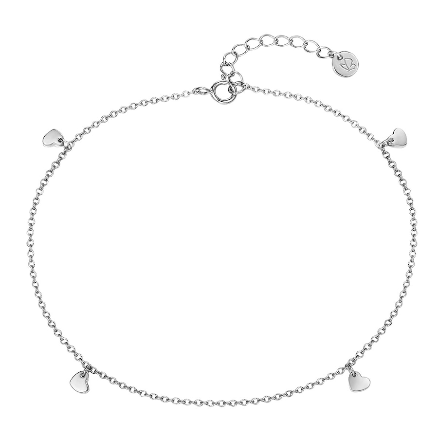 Glanzstücke München Srebrna bransoletka na stopę Serce srebro wysokiej próby srebrny Bransoletki na nogę 1 ct Damski
