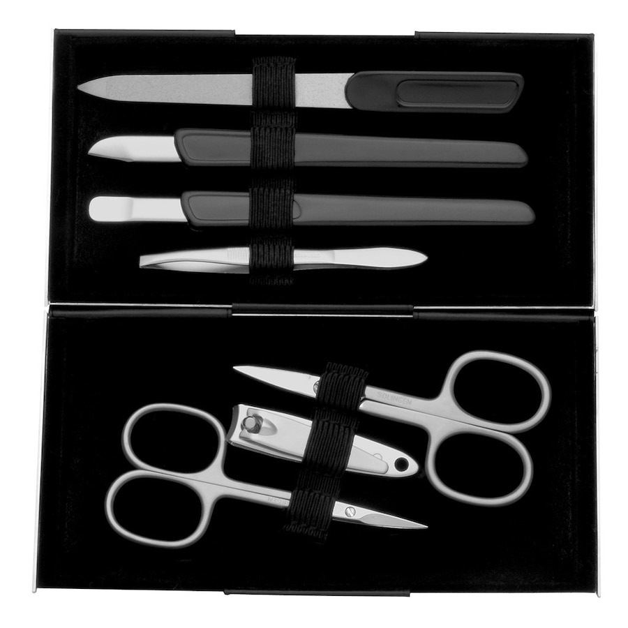 ERBE "Magic Box" Manicure Case, silver mat, 7 pcs. Kuferki do makijażu 1 ct 1 szt.