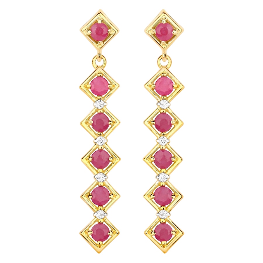 Rafaela Donata Kolczyki Srebro wysokiej próby Żółte złoto 1 ct Damski