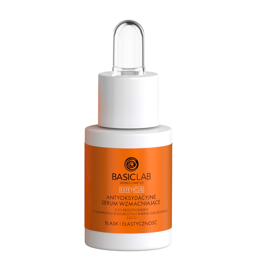 BasicLab ESTETICUS ANTYOKSYDACYJNE SERUM WZMACNIAJĄCE 0,5% ERGOTIONEINY, 5% KOMPLEKSU DIGLUKOZYDU KWASU GALUSOWEGO Serum przeciwzmarszczkowe 15 ml