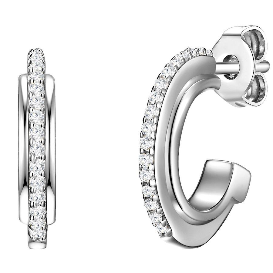 Glanzstücke München Kolczyki z Srebro wysokiej próby w Srebrny Kolczyki koła 1 ct Damski