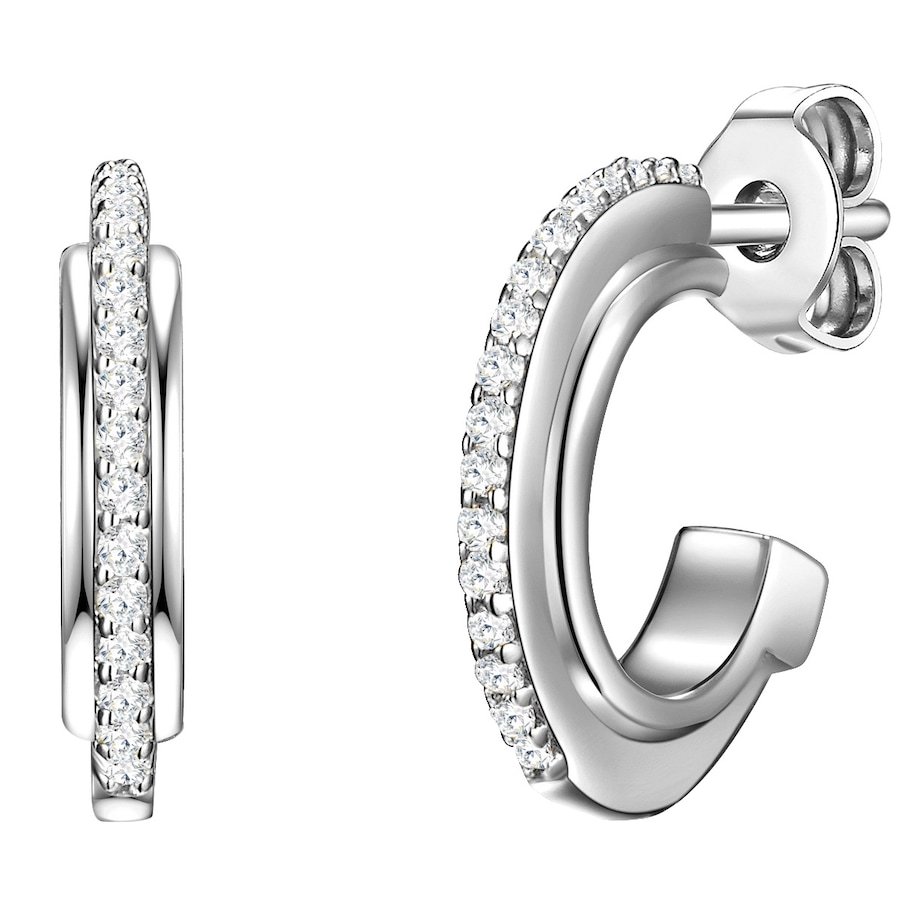 Glanzstücke München Kolczyki z Srebro wysokiej próby w Srebrny Kolczyki koła 1 ct Damski