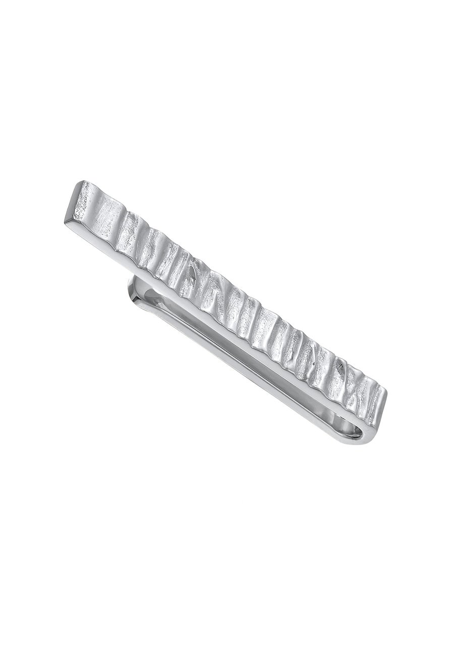 KUZZOI Męska organiczna spinka teksturowana w srebrze próby 925 Sterling Silver Biżuteria męska 1 ct Męskie