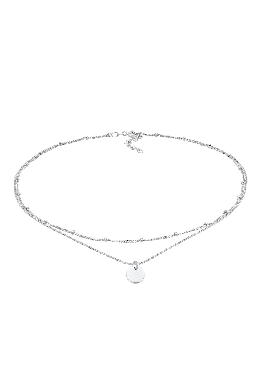 Elli Damski choker warstwowy płytkowy z pozłacanego srebra próby 925 Sterling Silver Naszyjniki 1 ct