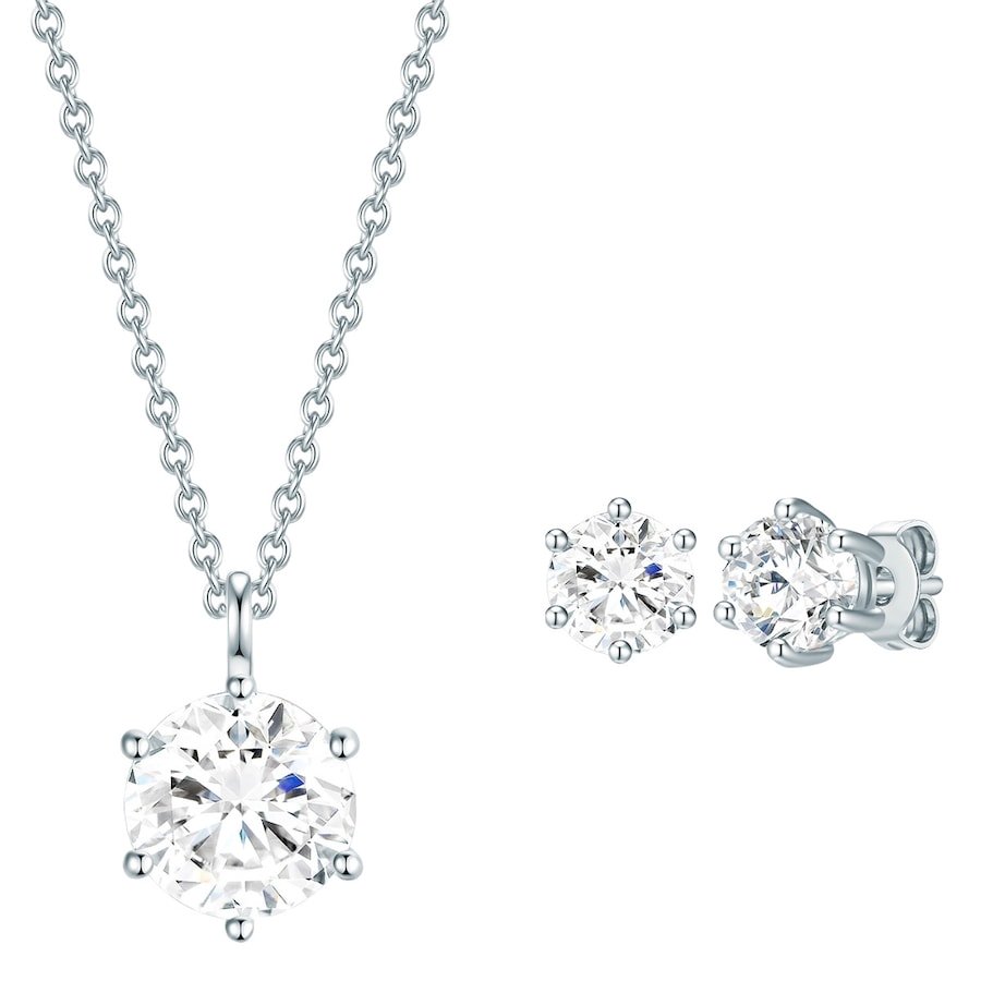 Rafaela Donata Komplet z kryształami Swarovski® srebro wysokiej próby zdobiony kryształkami Swarovski® żółte złoto Zestawy 1 ct Damski