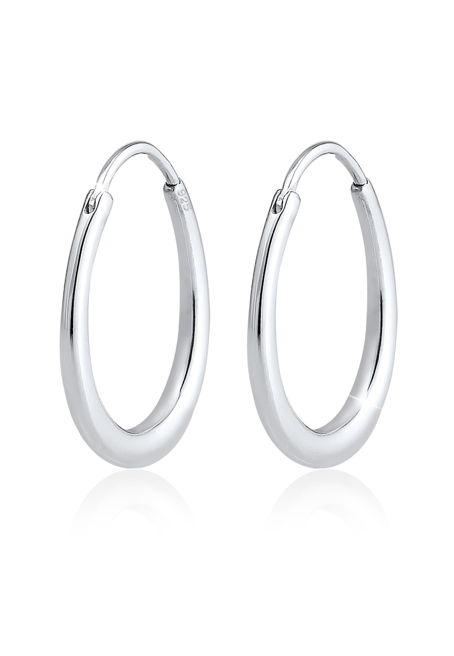 Elli Elli Kolczyki Creole Hänger Geo Basic Trend Oval Cool 925 Silber Kolczyki koła 1 ct Damski