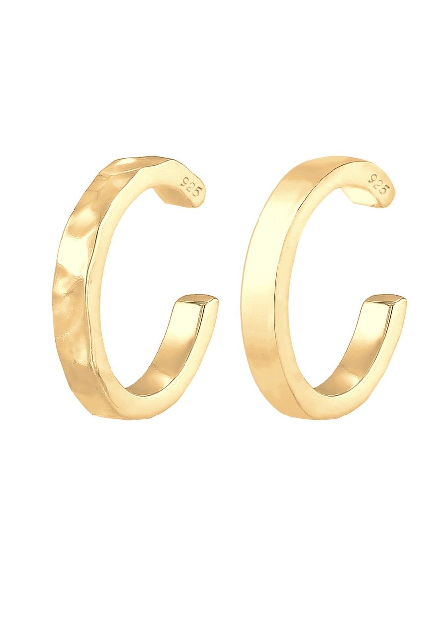 Elli Damskie zestaw nausznic 2 częściowy Organic Look Minimal Basic regulowany w srebrze 925 Sterling Silver Nausznice 1 ct