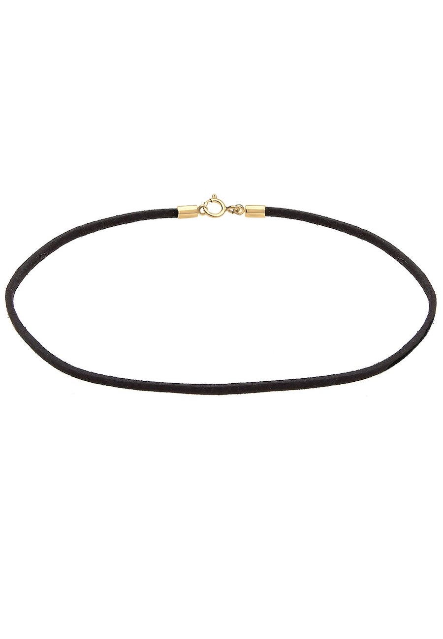 Elli Damski Choker Basic Trend z czarnego zamszu w srebrze 925 Sterling Silver 86093 Naszyjniki 1 ct