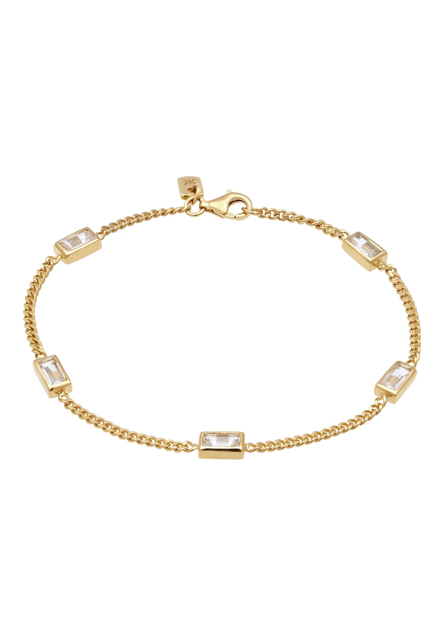 KUZZOI Bransoletka Mężczyźni Prostokątny Łańcuch Pancerny Topaz Szmaragd Biały 925 Sterling Silver Prezenty Dla Mężczyzn 21 cm Bransoletki 1 ct Męskie