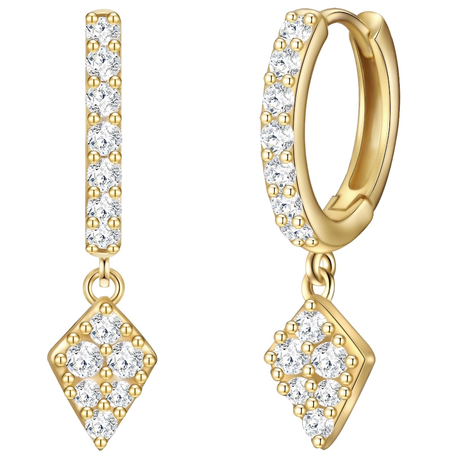 Glanzstücke München Kolczyki Romb z Srebro wysokiej próby w Żółte złoto Kolczyki koła 1 ct Damski