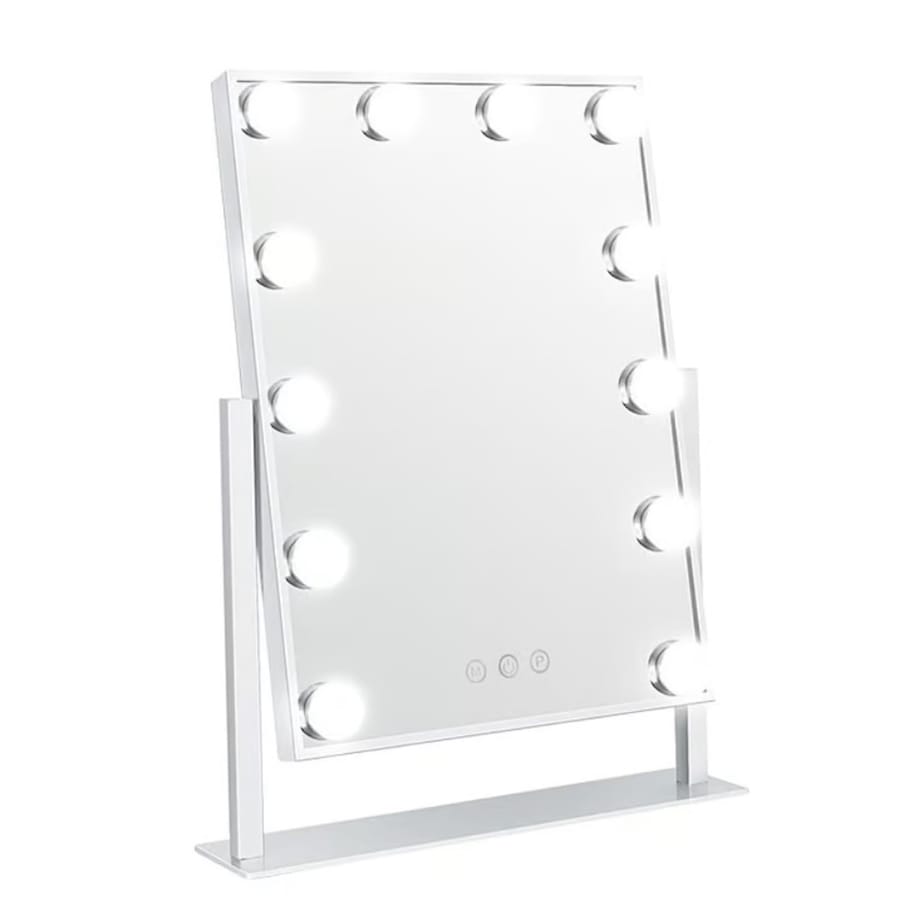 UNIQ New York Mega Lusterko do makijażu z 12 lampkami LED Lusterka kosmetyczne 1 ct Biały