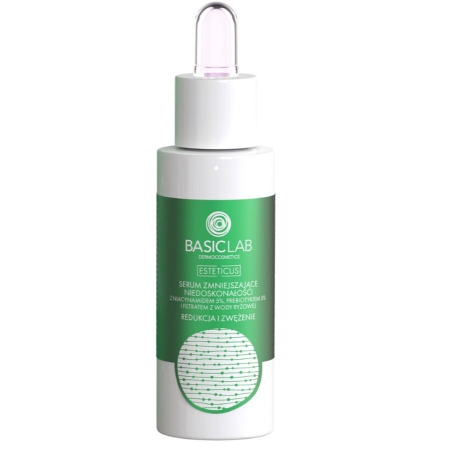 BasicLab Serum Zmniejszające Niedoskonałości z Niacynamidem 5% Redukcja i Zwężenie Serum nawilżające 30 ml