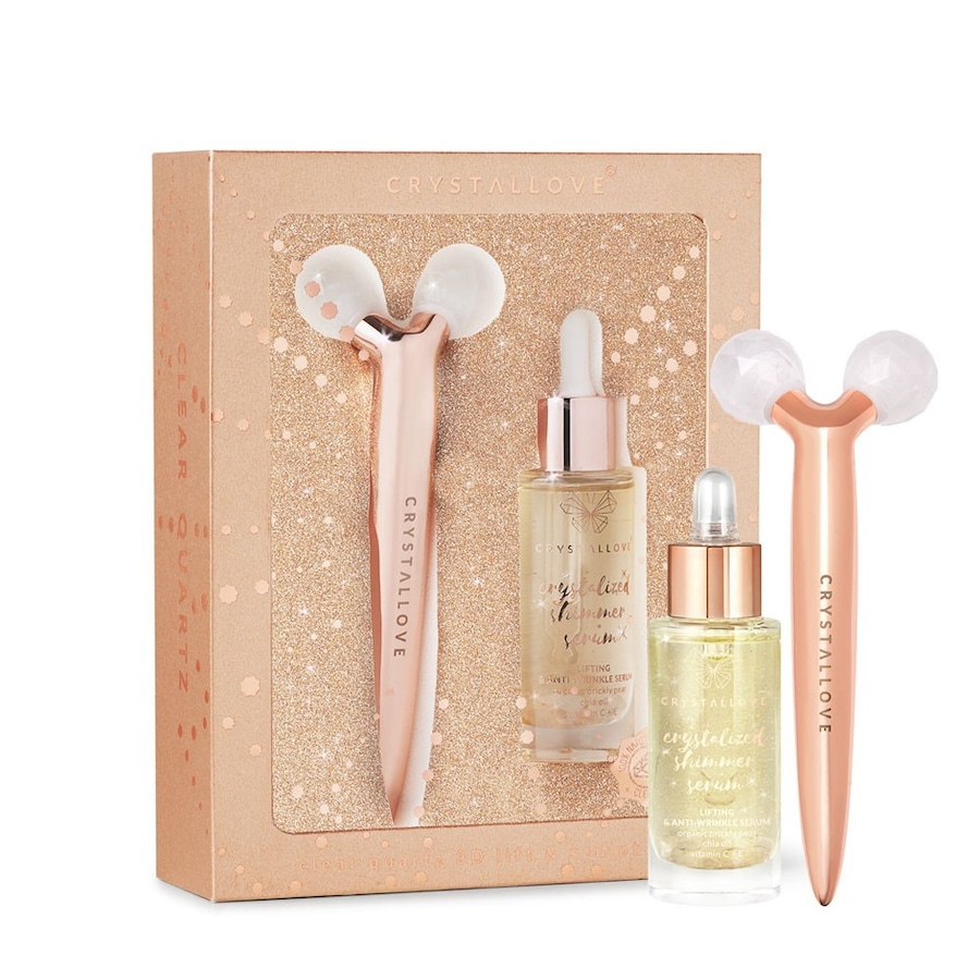 Crystallove Clear quartz 3D lift & sculpt set – masażer liftingujący i serum Zestawy do pielęgnacji twarzy 1 ct Damski