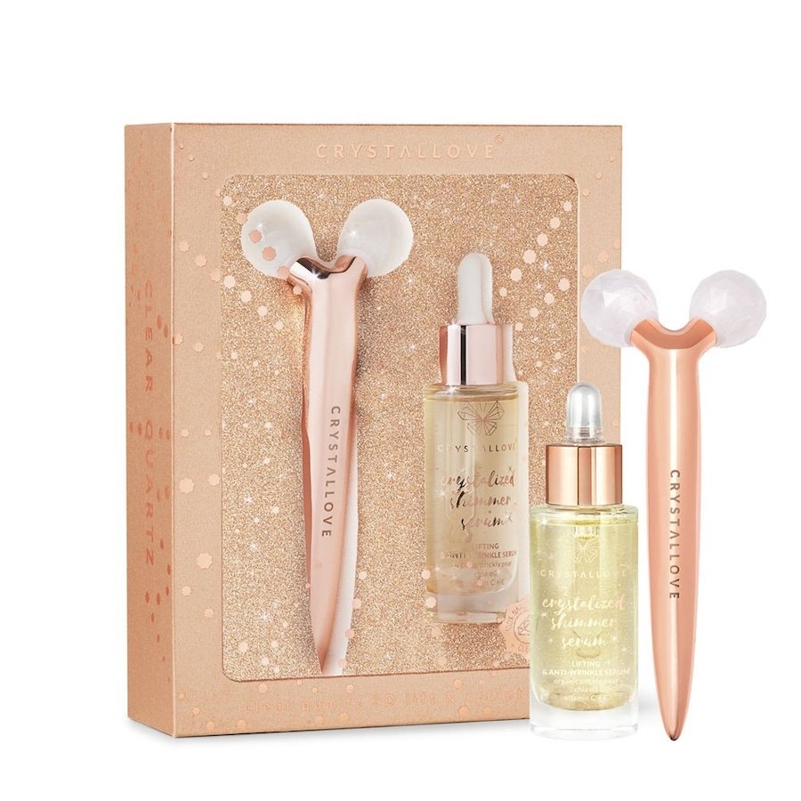 Crystallove Clear quartz 3D lift & sculpt set – masażer liftingujący i serum Zestawy do pielęgnacji twarzy 1 ct Damski