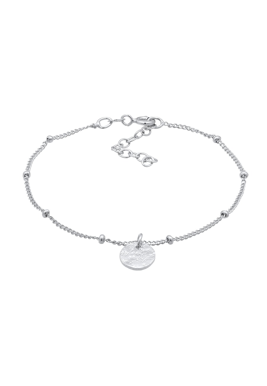 Elli Damska kulka Disc młotkowaną ze srebra próby 925 Sterling Silver Bransoletki 1 ct Damski