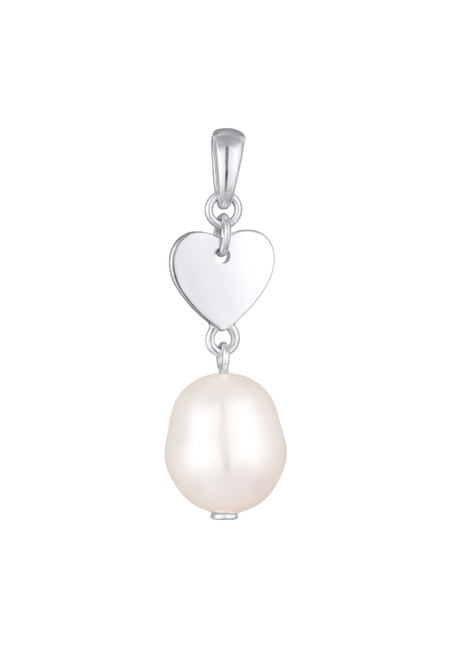 Nenalina Damski wisiorek z motywem serca z perłą hodowlaną słodkowodną ze srebra próby 925 Sterling Silver Wisiorki 1 ct