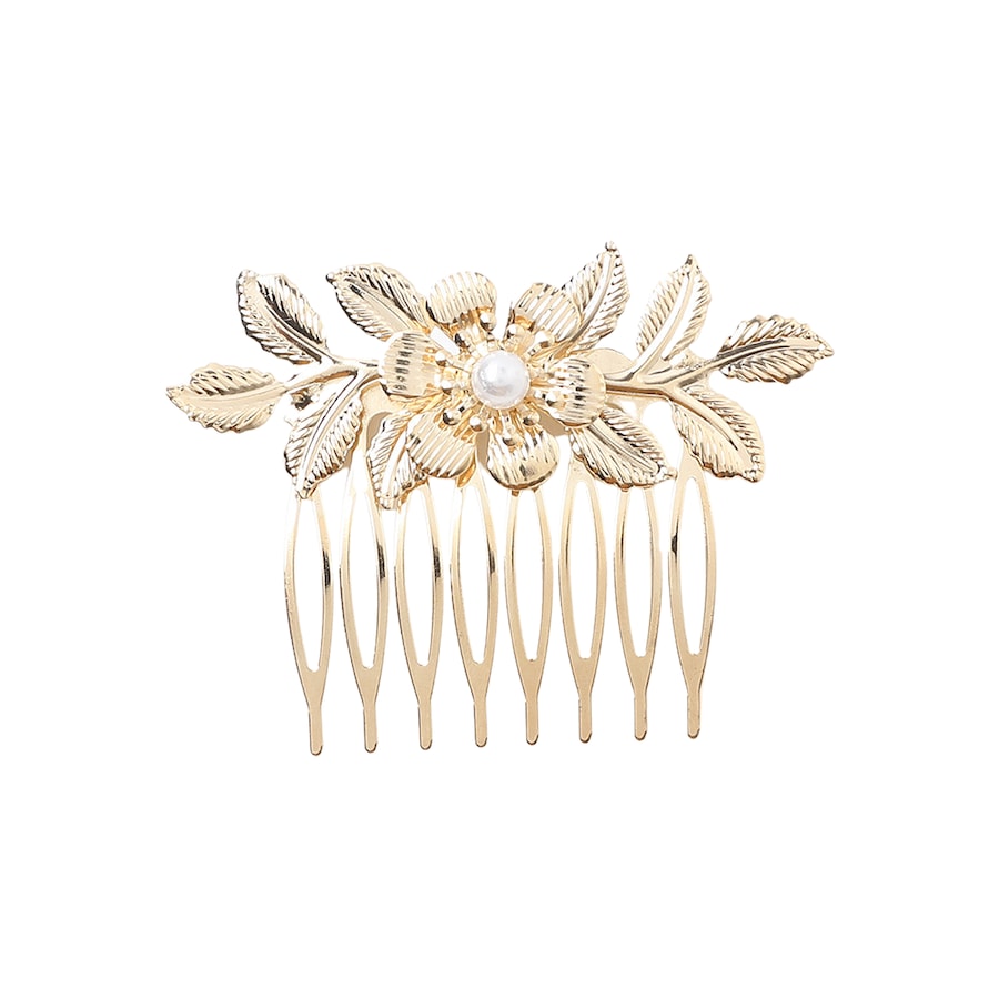 Chris Rubin Grzebień wtykowy kwiat Klamry i spinki do włosów 1 ct Jasnobrązowy Damski