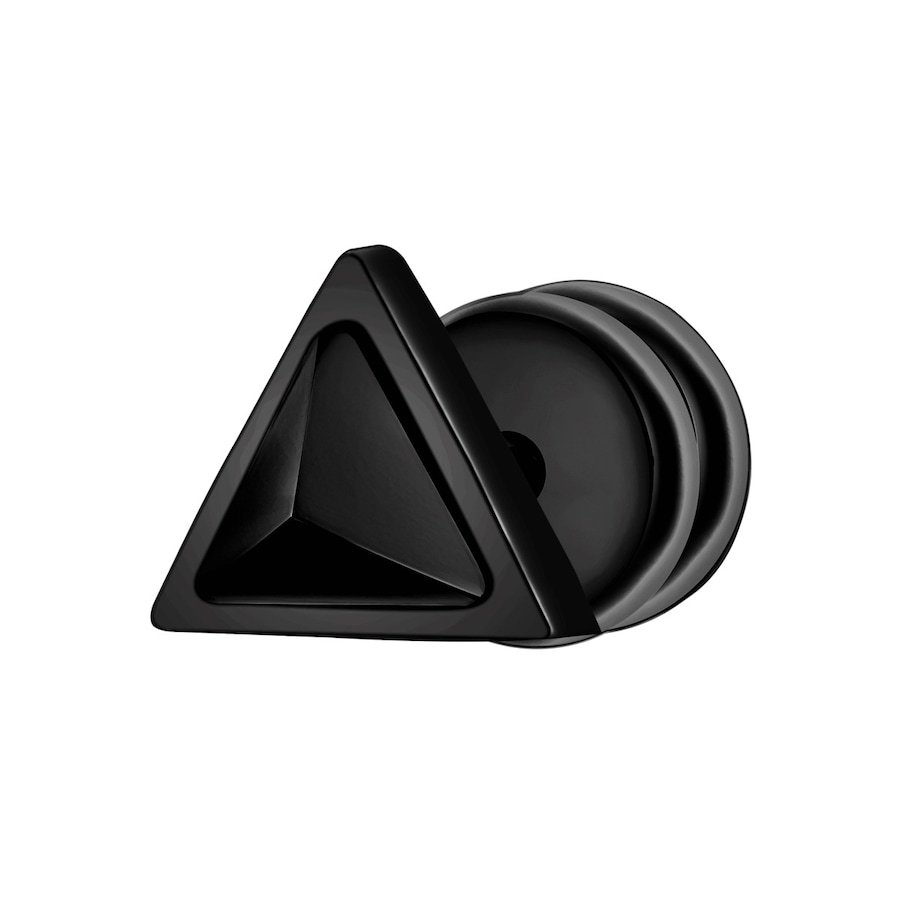 True Rebels Kolczyki Trójkat Stal nierdzewna Czarny 1 ct Męskie