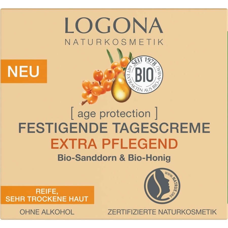 Logona Age Protection Ujędrniający silnie odżywczy krem na dzień z organicznym rokitnikiem i miodem Kremy do twarzy 50 ml