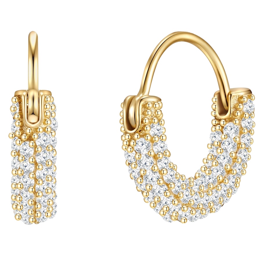 Glanzstücke München Srebrne kolczyki kreole srebro wysokiej próby Cyrkonia żółte złoto Kolczyki koła 1 ct Damski