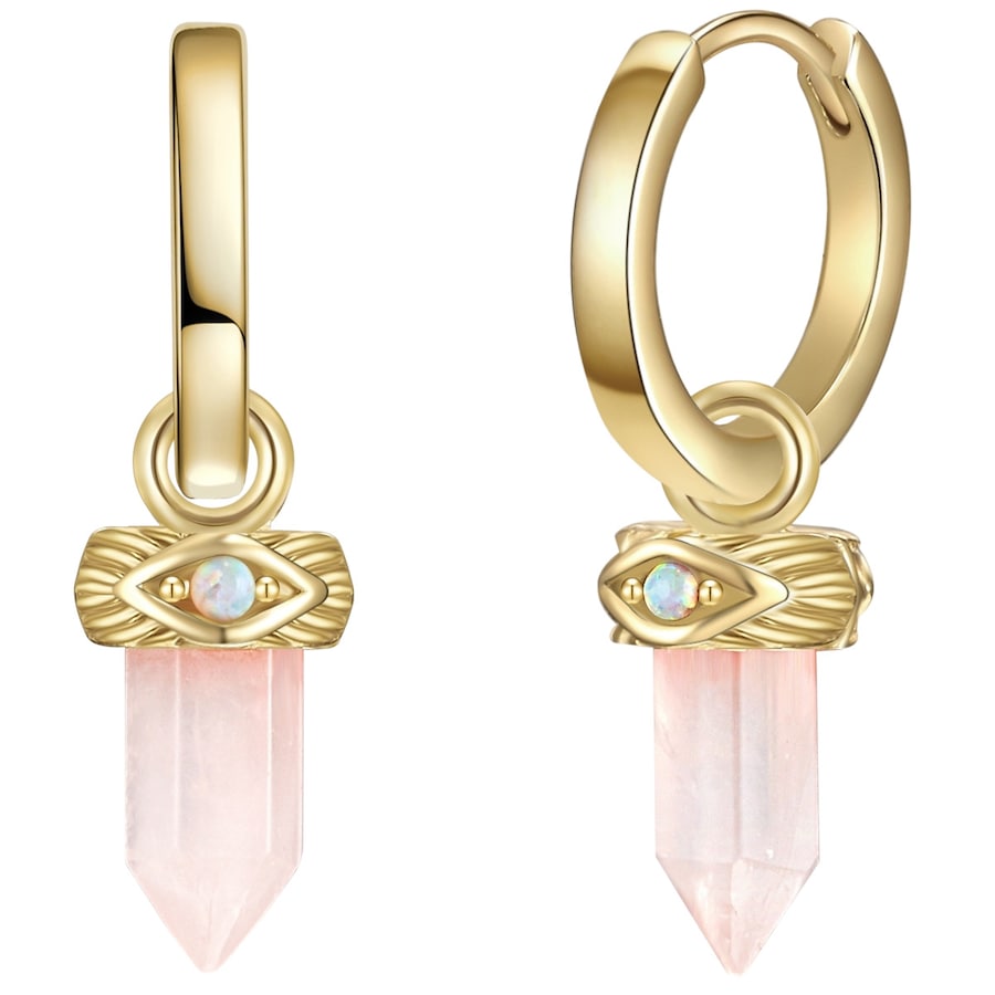 Glanzstücke München Srebrne kolczyki kreole srebro wysokiej próby Opal (synt.) żółte złoto Kolczyki 1 ct Damski