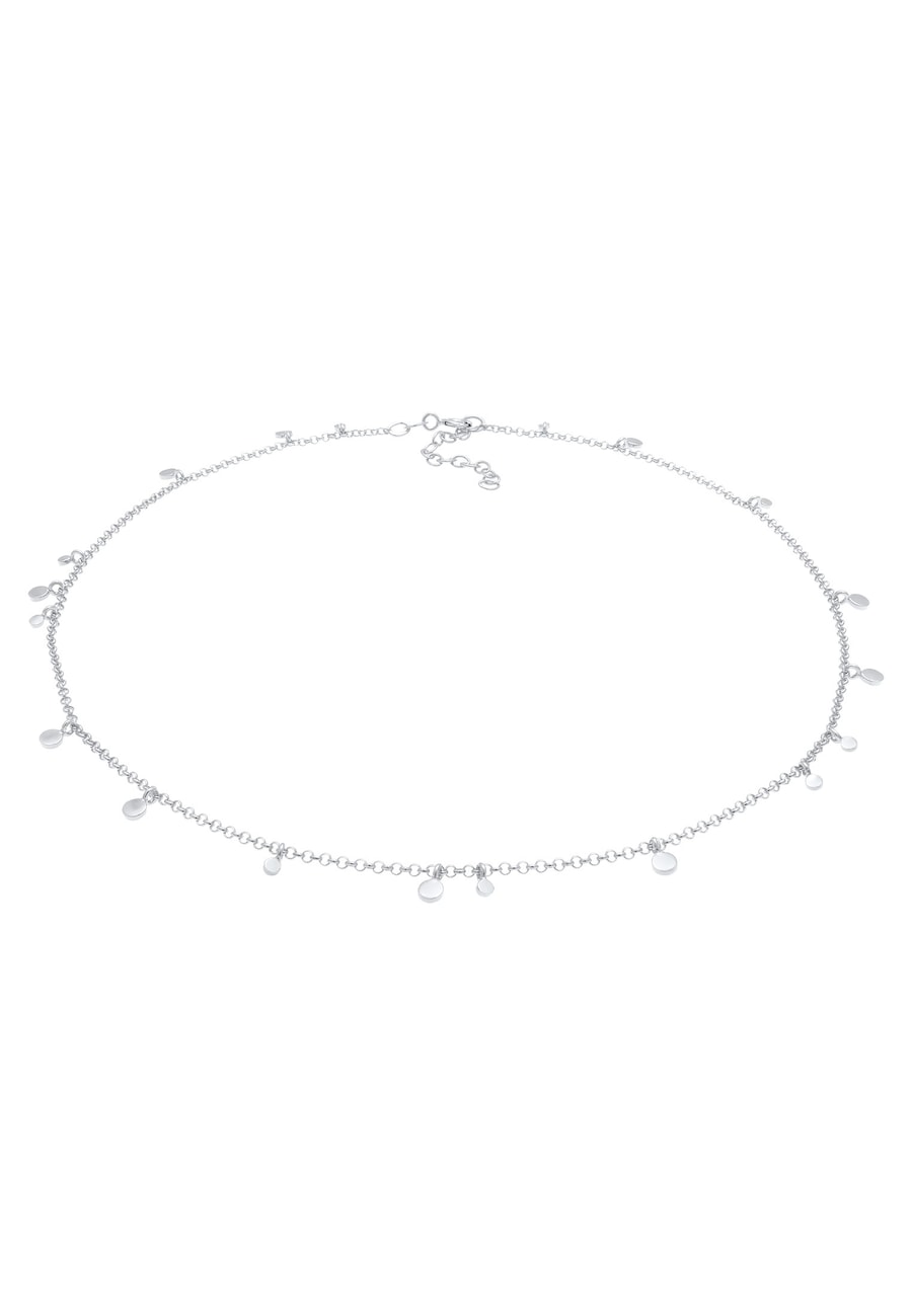 Elli Ladies Choker Platelet Moneta Geo Look Trend Blogger w 925 Sterling Silver Naszyjniki 1 ct Damski