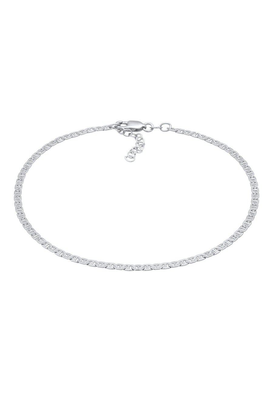 Elli Damski łańcuszek pancerka Basic regulowany w srebrze 925 Sterling Silver Bransoletki na nogę 1 ct
