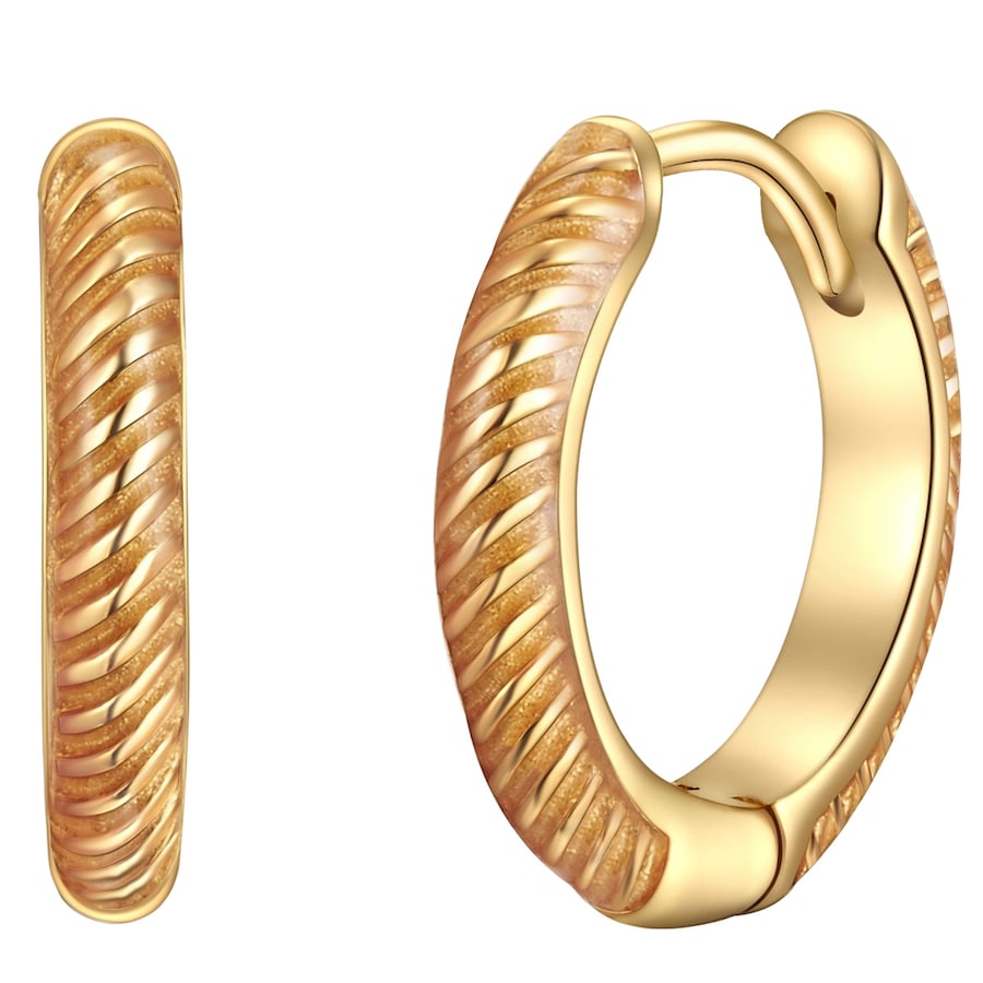 Glanzstücke München Srebrne kolczyki kreole srebro wysokiej próby żółte złoto Kolczyki koła 1 ct Damski