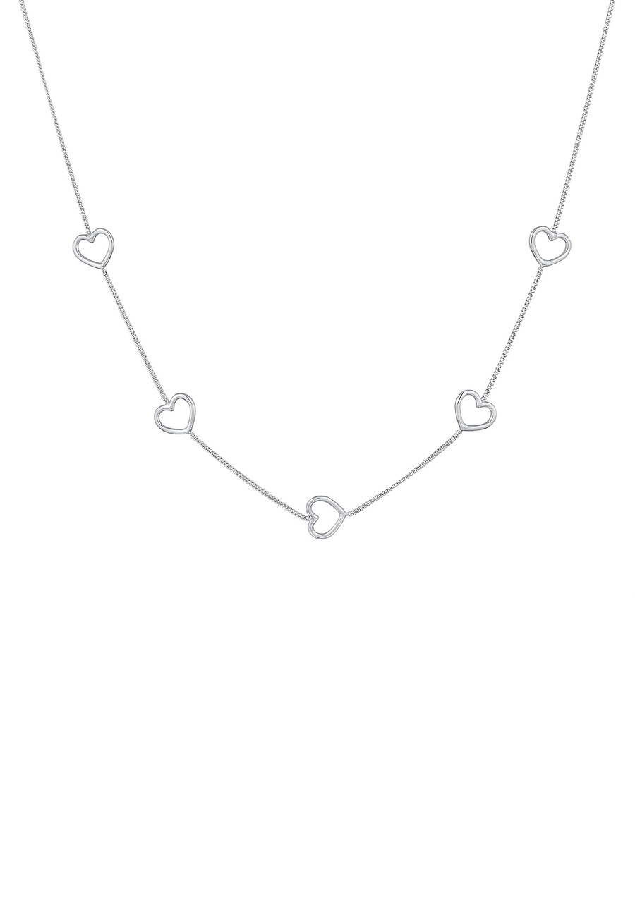 Elli Damskie symbol serca miłości wycięte w srebrze próby 925 Sterling Silver Naszyjniki 1 ct