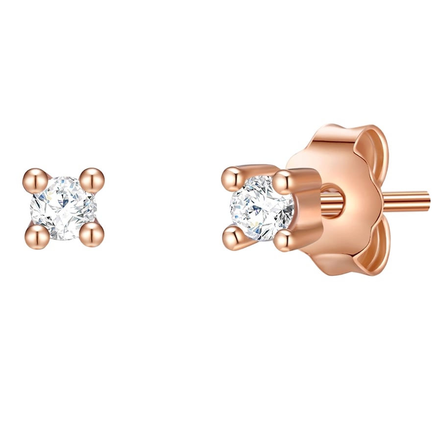 Glanzstücke München Srebrne kolczyki sztyfty srebro wysokiej próby Cyrkonia różowe złoto Kolczyki 1 ct Damski