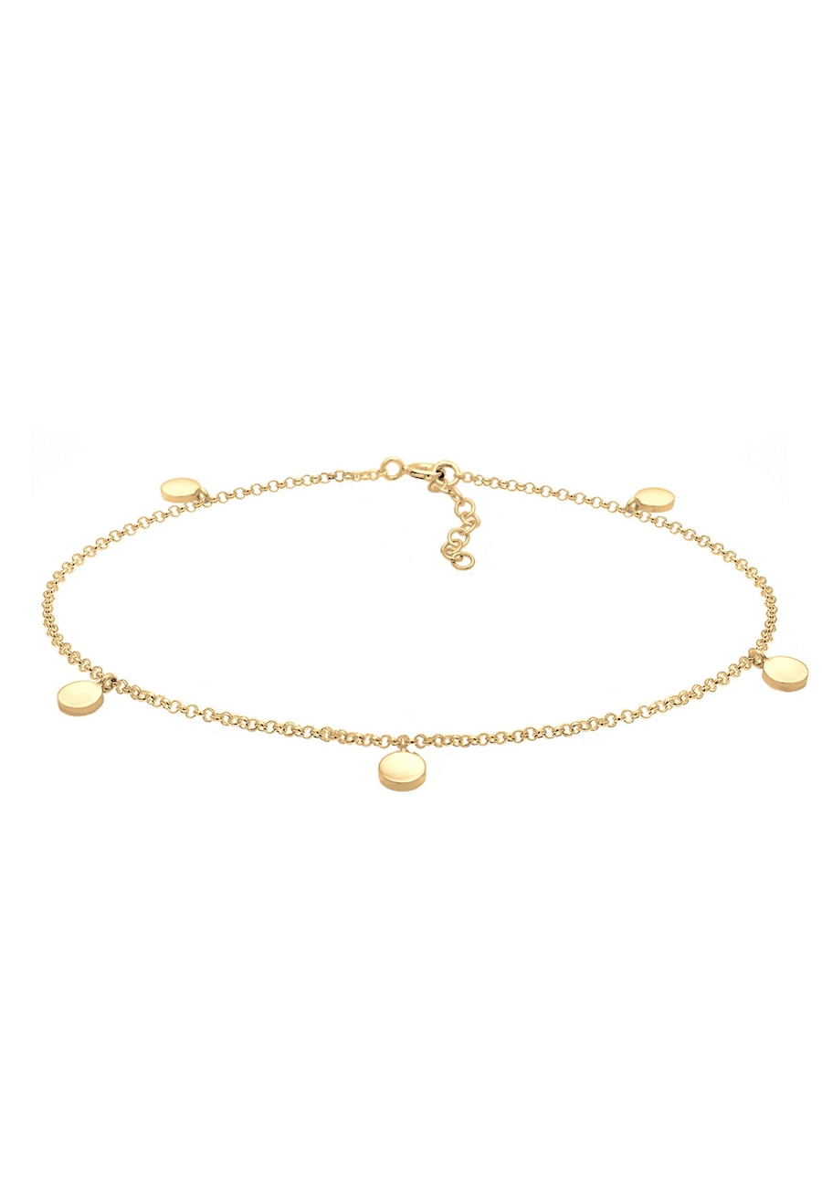 Elli Damska bransoletka na kostkę geo płytka ze srebra próby 925 Sterling Silver Bransoletki na nogę 1 ct Damski