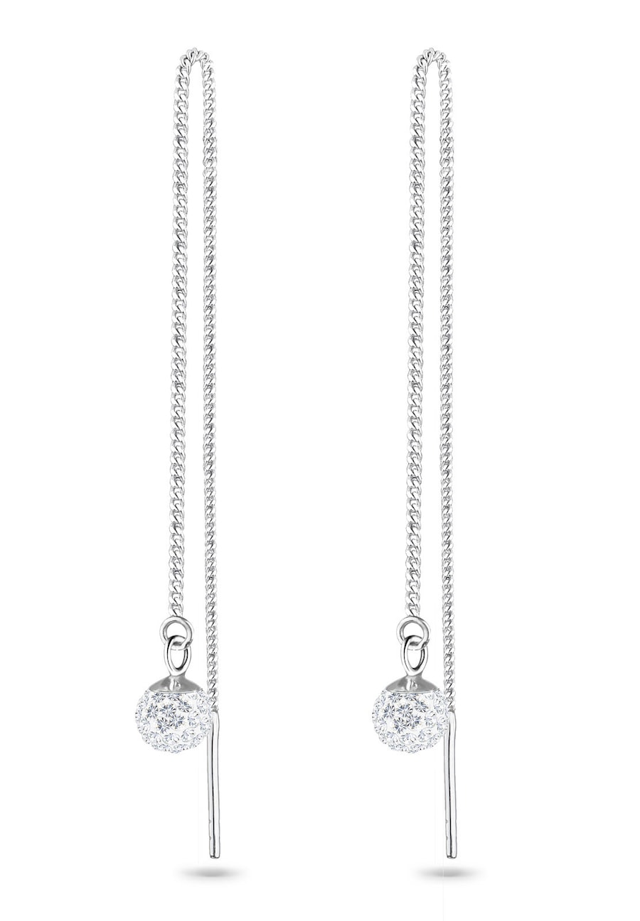 Elli Damskie kolczyki wiszące kula Glamorous z kryształami ze srebra próby 925 Sterling Silver Kolczyki 1 ct