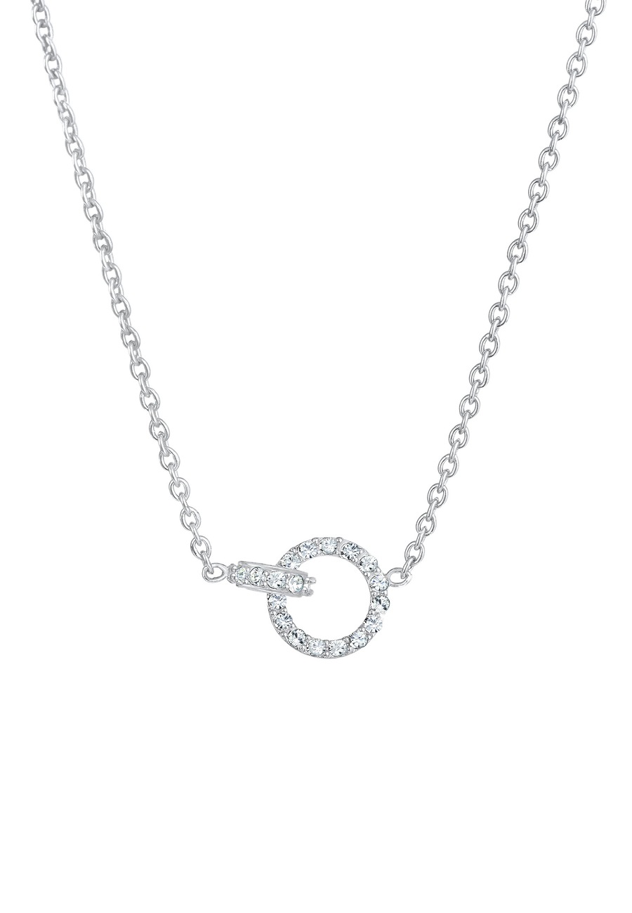 Elli Damskie pierścionki połączenie nieskończoność z kryształami srebro 925 sterling silver Naszyjniki 1 ct