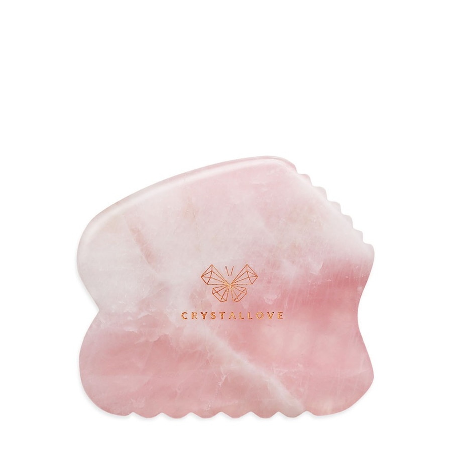 Crystallove Rose quartz CONTOUR GUA SHA – płytka do masażu twarzy gua sha z kwarcu różowego Masaż 1 ct Damski