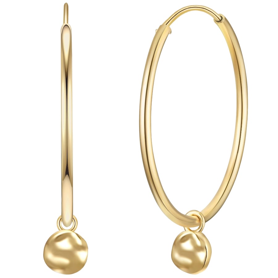 Glanzstücke München Kolczyki Okrag z Srebro wysokiej próby w Żółte złoto Kolczyki koła 1 ct Damski