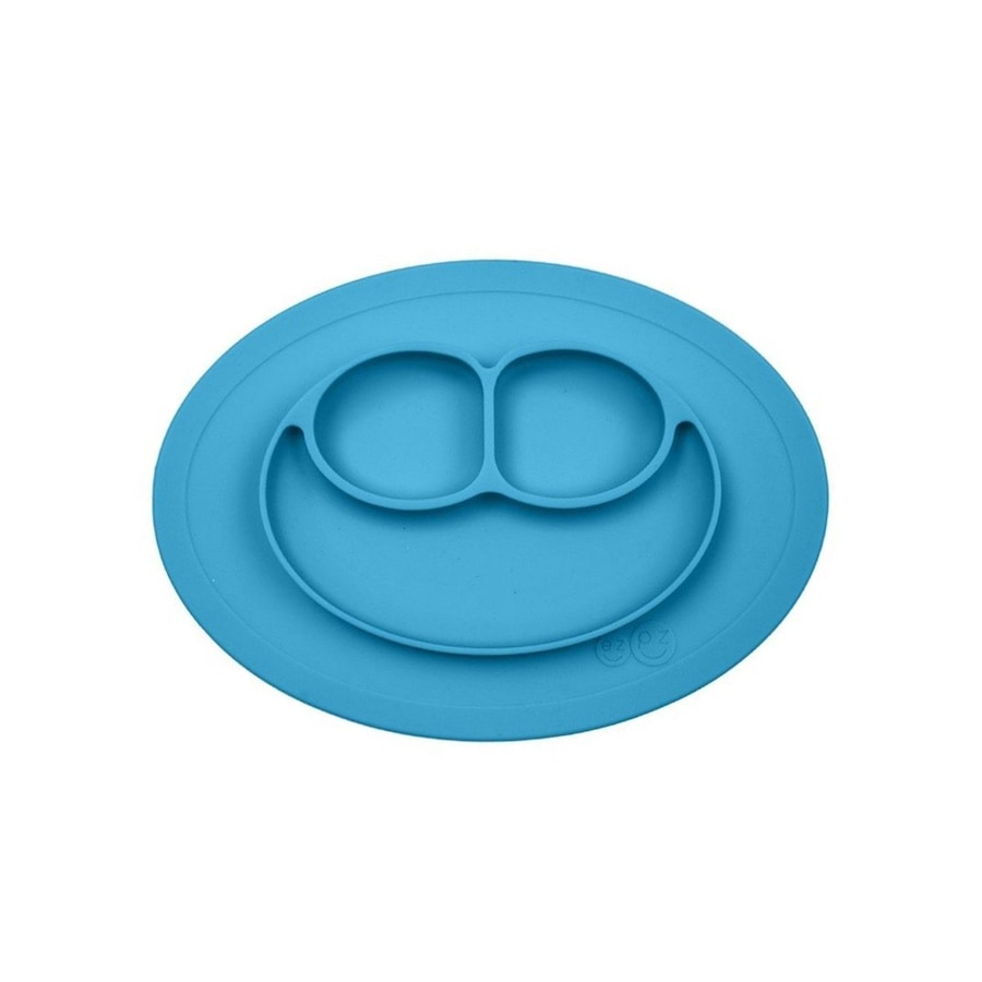 EZPZ EZPZ Silikonowy talerzyk z podkładką mały 2w1 Mini Mat niebieski Akcesoria 1 ct