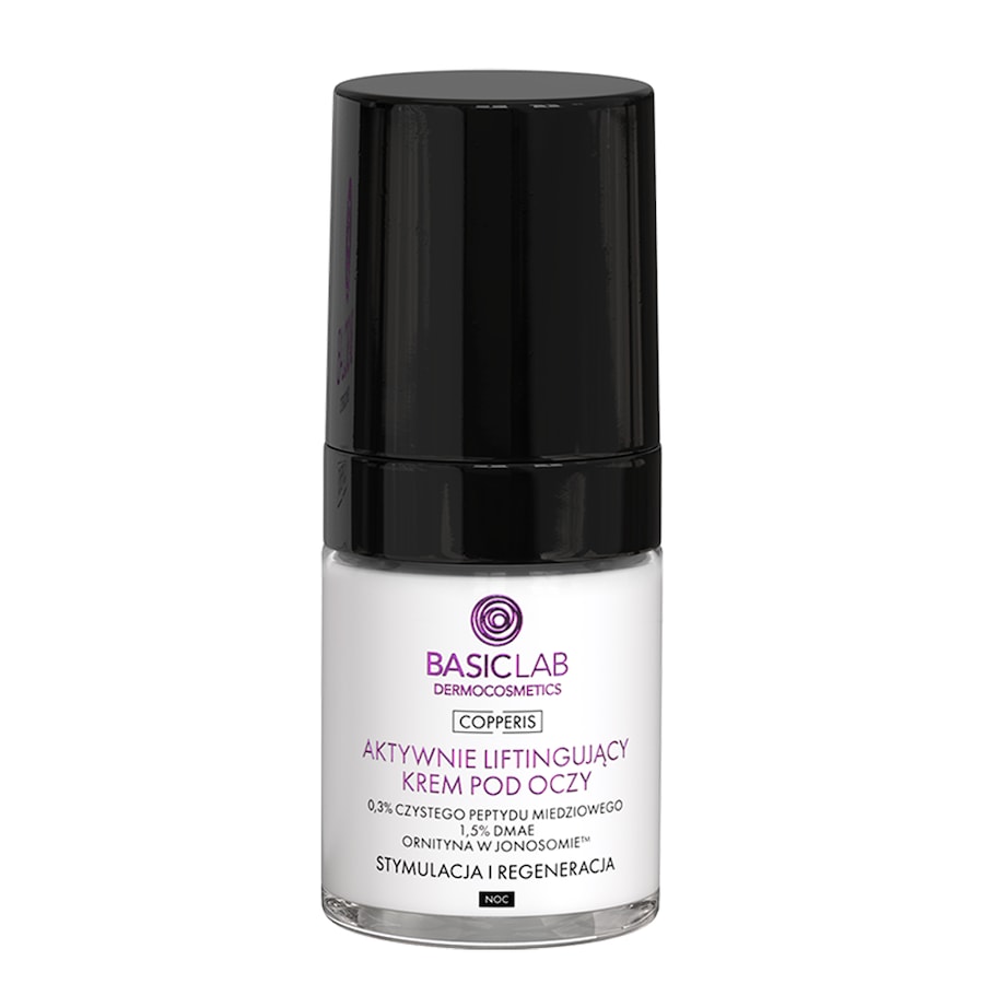 BasicLab Aktywnie liftingujący krem na noc do twarzy 0,3% czystego peptydu miedziowego Kremy pod oczy 18 ml