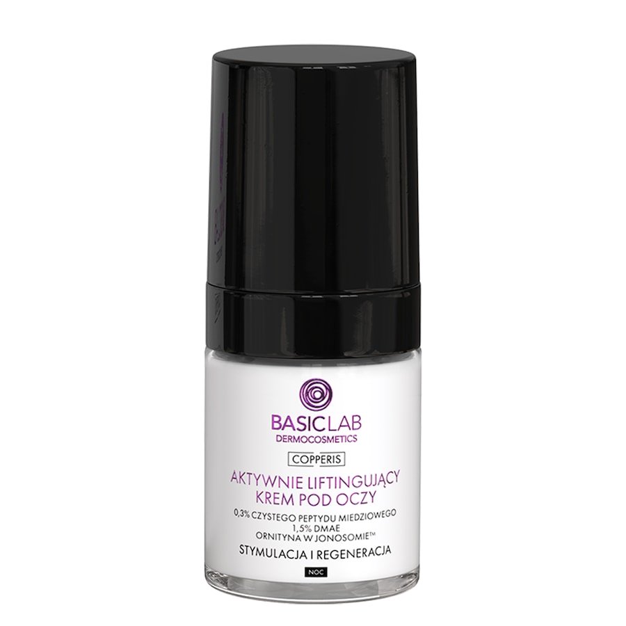 BasicLab Aktywnie liftingujący krem na noc do twarzy 0,3% czystego peptydu miedziowego Kremy pod oczy 18 ml